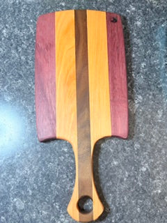 Custom Cutting Board (Purple Heart, Maple, Walnut)