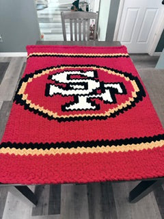 Hand-knitted San Francisco 49ers Chunky Blanket
