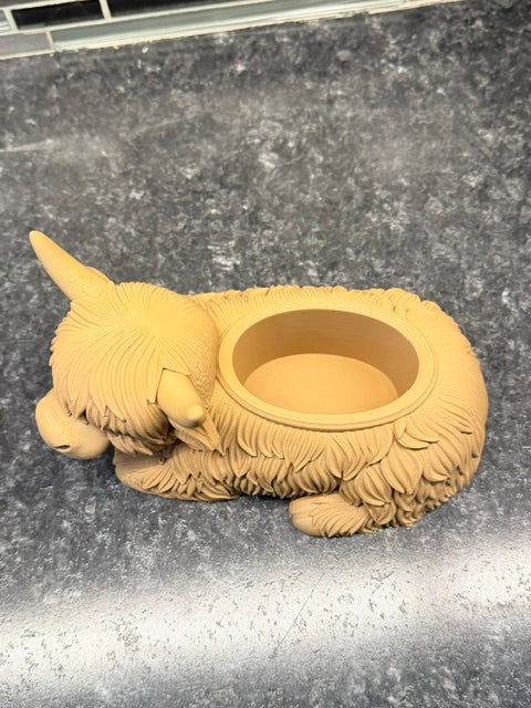 Highland cow lotion holder or succulent holder