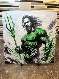 Artistic Rendering of Aquaman (Hueforge) Plaque