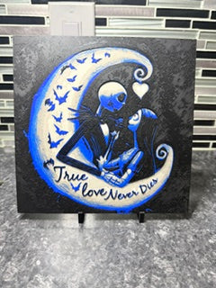 Artistic Rendering of Jack and Sally (Hueforge) Plaque