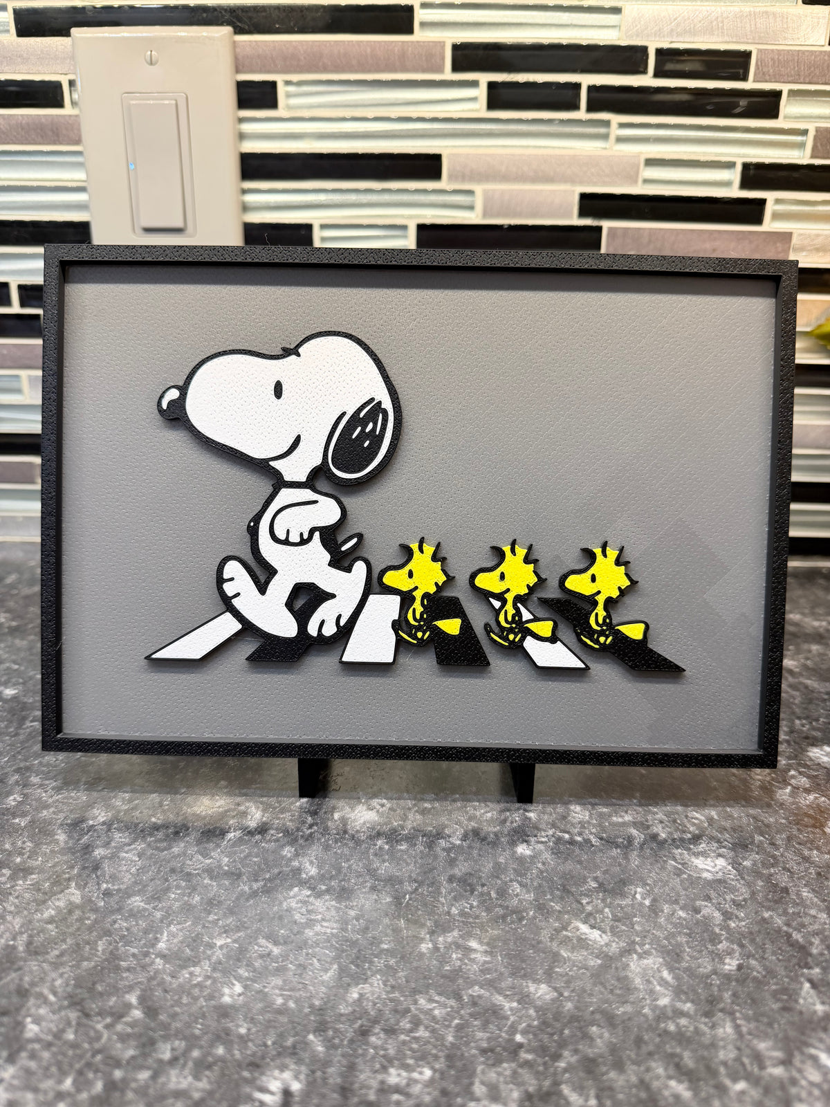 Snoopy and Woodstock Abbey Rd Hueforge