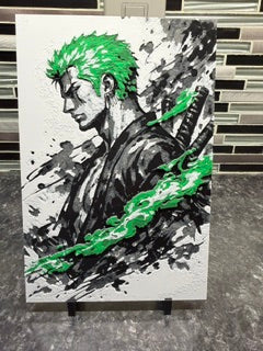 Artistic Rendering of Roronoa Zoro (Hueforge) Plaque
