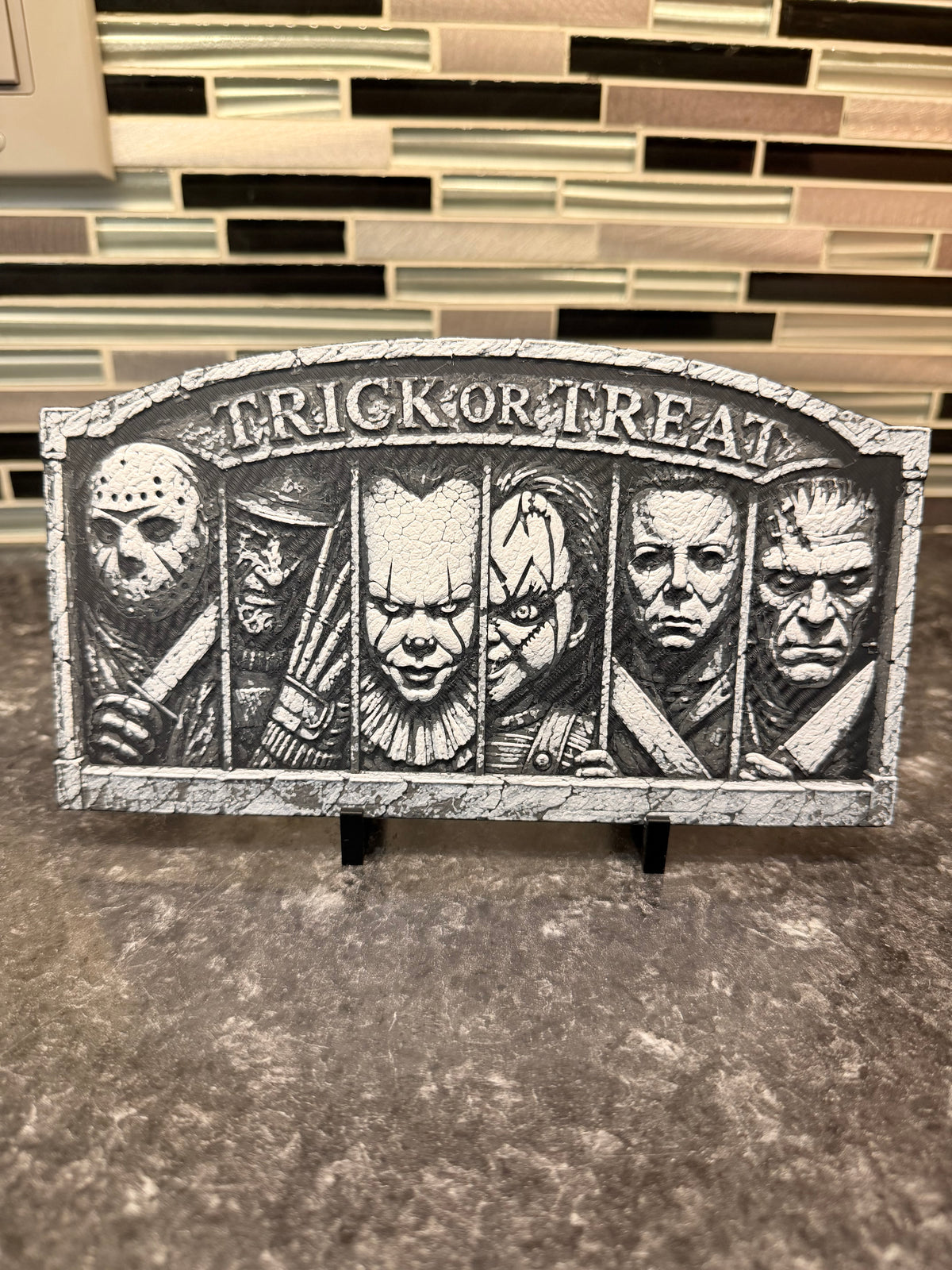 Artistic Representation of Tombstone with Friends (Hueforge) Plaque