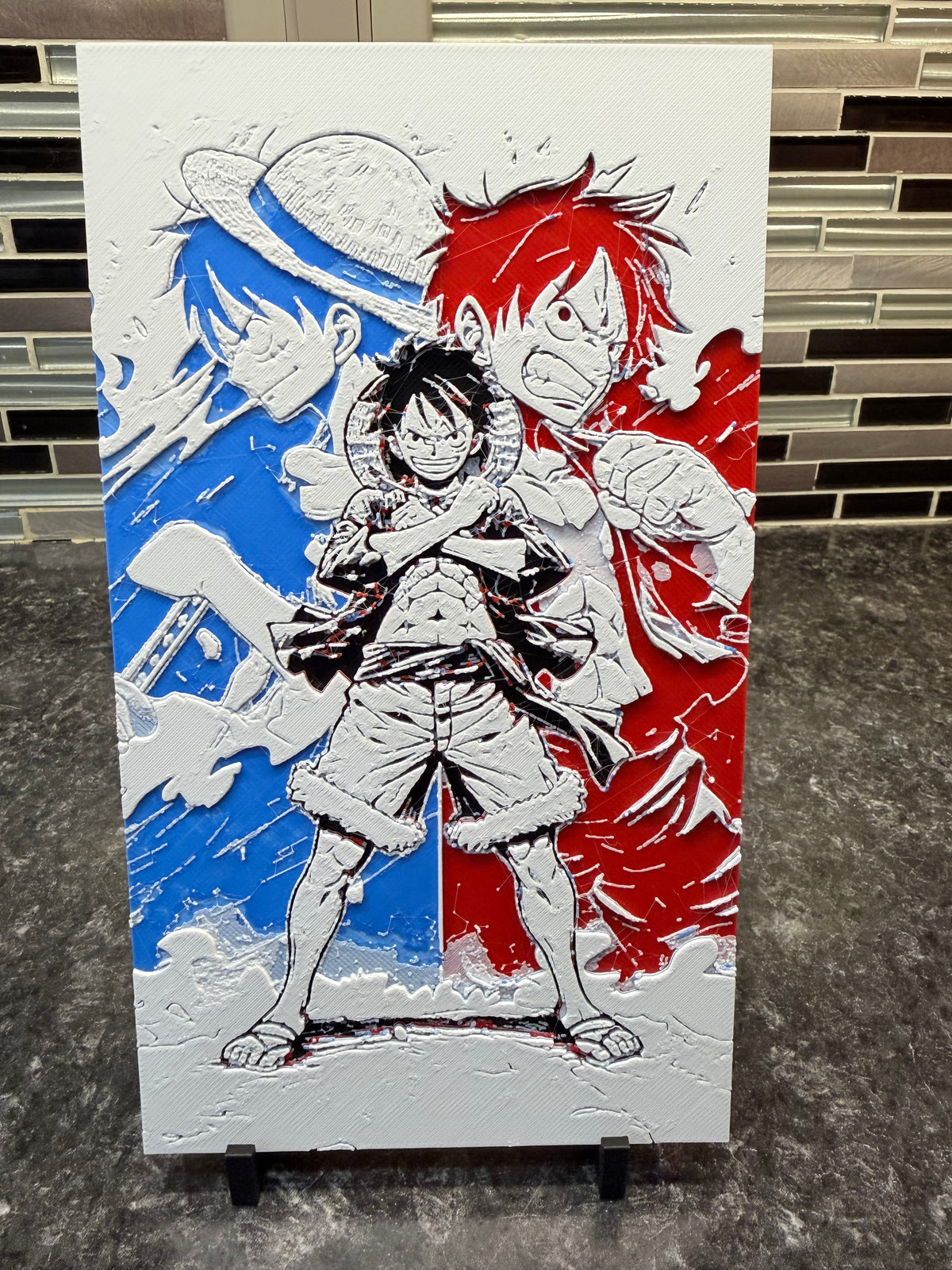 Artistic Representation of Monkey D Luffy (Hueforge) Plaque