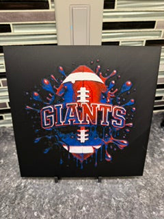 Artistic Rendering of New York Football Giants Football (Hueforge) Plaque