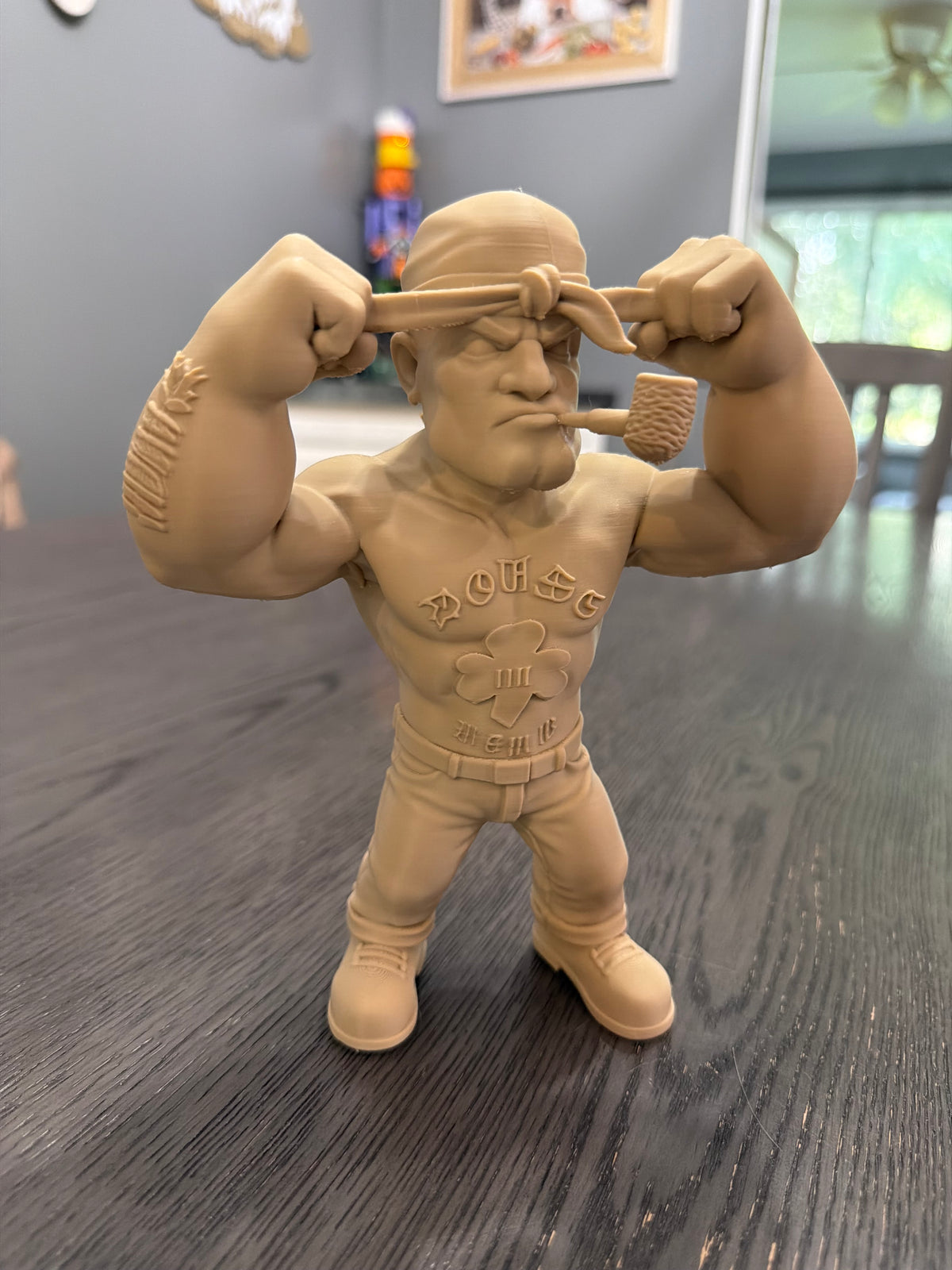 Custom Popeye created to match likeness and tattoos
