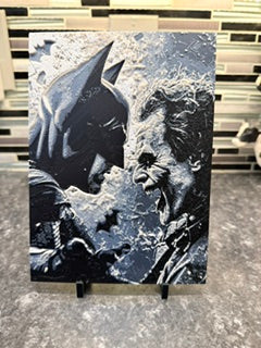 Artistic Rendering of Batman vs. Joker (Hueforge) Plaque