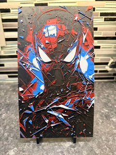Artistic rendering of Spiderman (Hueforge) Plaque
