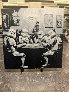 Artistic rendering of Stormtroopers playing poker (Hueforge) Plaque
