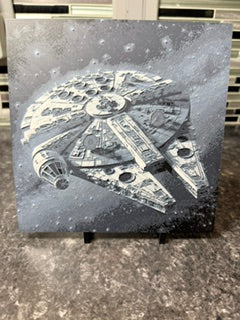 Artistic Rendering of Millennium Falcon (Hueforge) Plaque