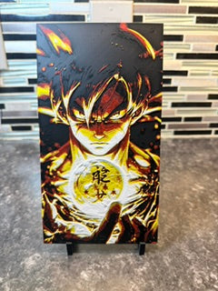 Artistic Rendering of Songoku (Hueforge) Plaque