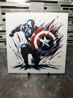 Artistic Rendering of Captain America (Hueforge) Plaqu