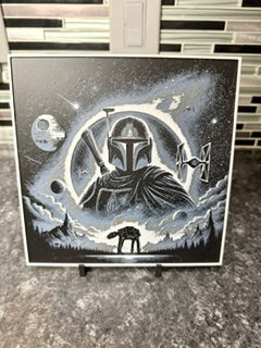 Artistic Rendering of Mandalorian and Star Wars (Hueforge) Plaque