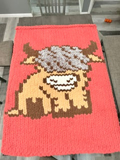 Highland Cow Chunky Blanket