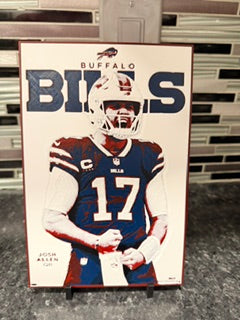 Artistic Rendering of Josh Allen #17 (Hueforge) Plaque