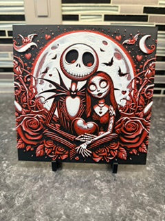 Artistic Rendering of Jack and Sally (Hueforge) Plaque