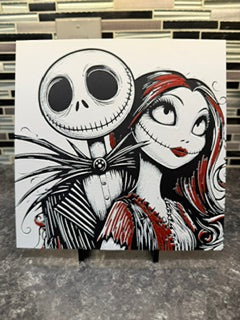 Artistic Rendering of Jack and Sally (2) (Hueforge) Plaque