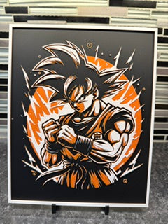 Artistic Rendering of Goku from Dragon Ball Z (Hueforge) Plaque