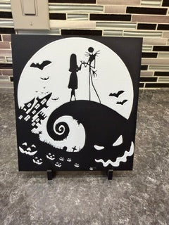 Artistic Rendering of Nightmare Before Xmas (Hueforge) Plaque