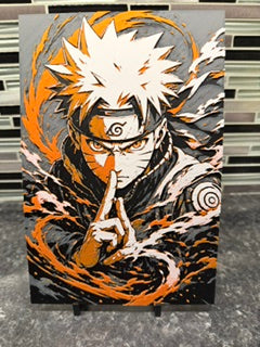Artistic Rendering of Narutu Uzumaki (Hueforge) Plaque