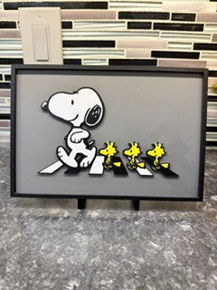 Artistic Rendering of Peanuts "Abbey Rd"(Hueforge) Plaque
