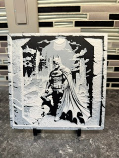Artistic Rendering of Batman (Hueforge) Plaque