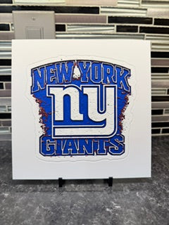 Artistic Rendering of New York Football Giants White w/ Blue (Hueforge) Plaque