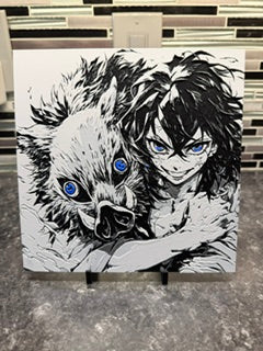 Artistic Rendering of Demon Slayer Inosuke Hashibira (Hueforge) Plaque