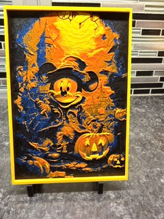 Artistic Rendering of Mickey Mouse Halloween I (Hueforge) Plaque