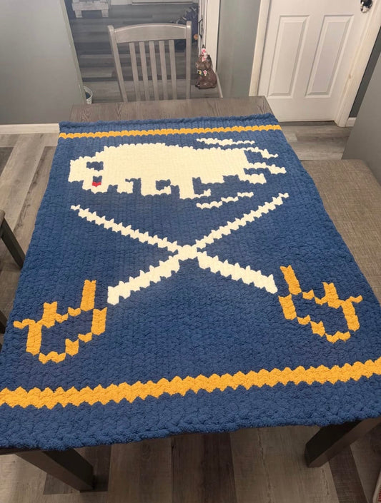 Buffalo Sabres Handmade Chunky Knit Blanket