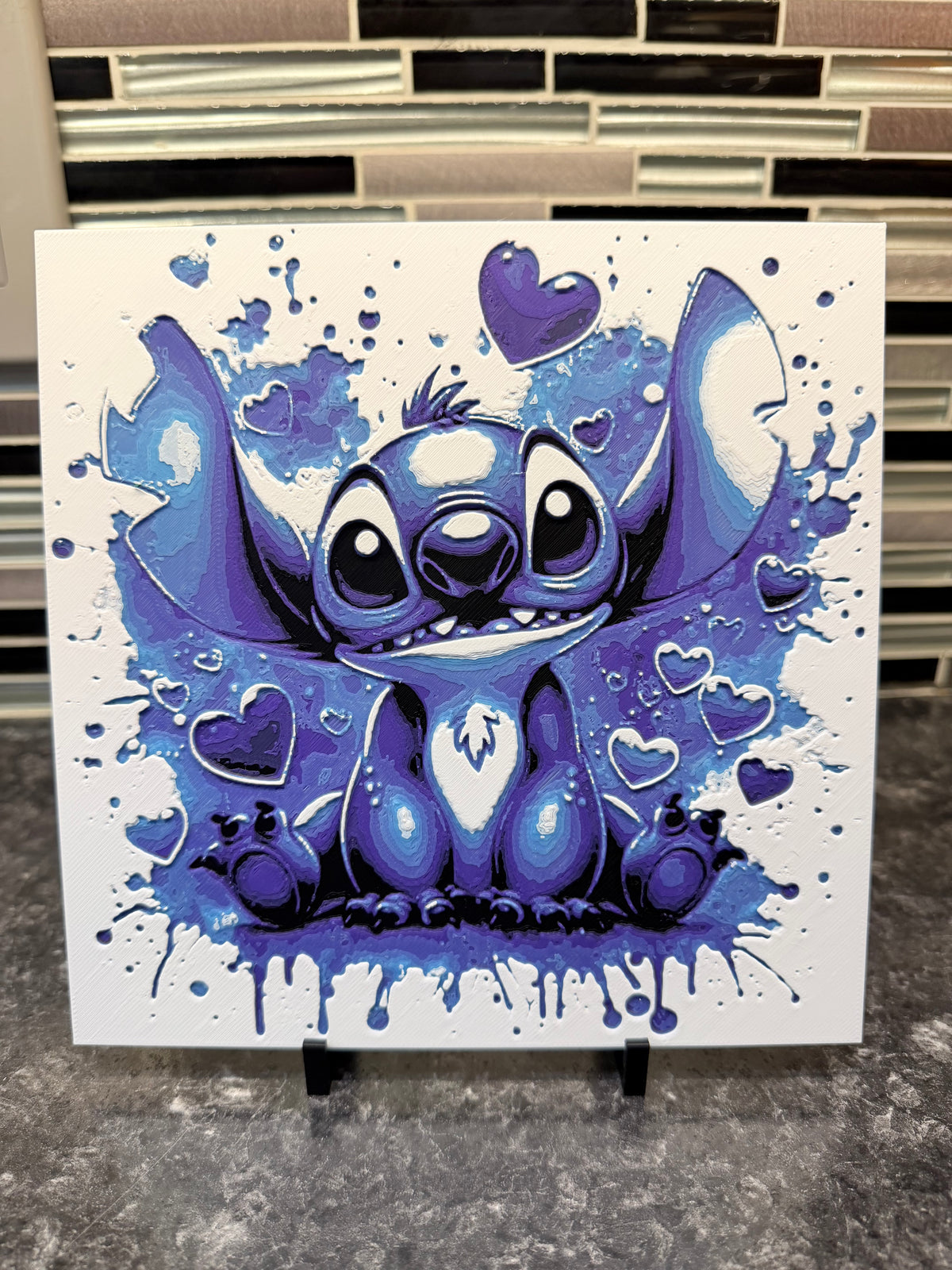 Artistic Rendering of Stitch (Hueforge) Plaque