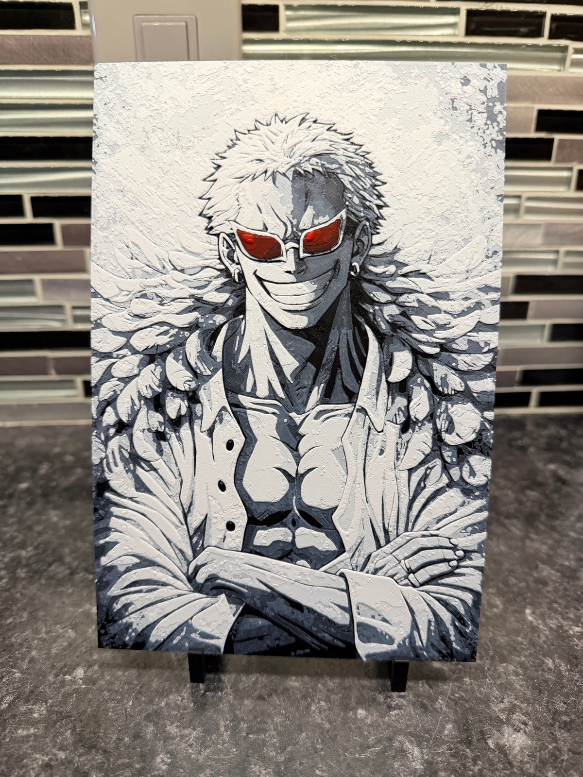 Artistic Representation of Donquixote Doflamingo (Hueforge) Plaque