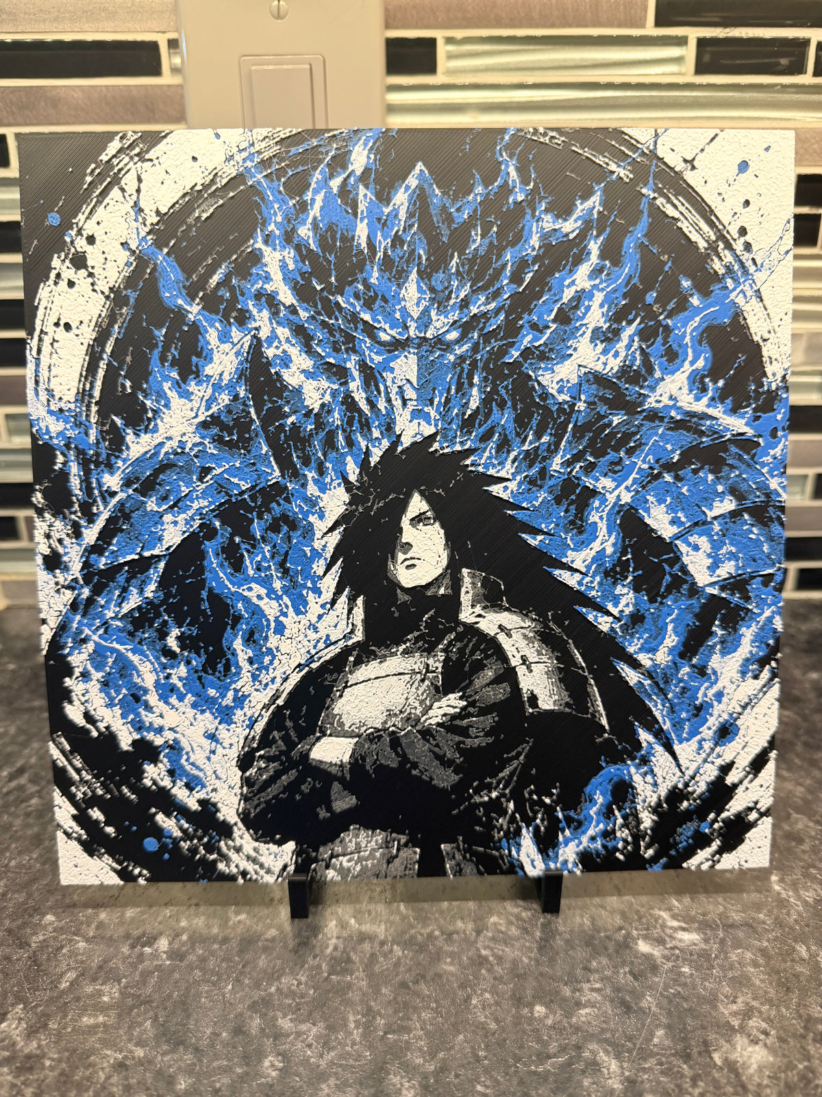 Artistic Representation of Madara Uchiha Naruto (Hueforge) Plaque