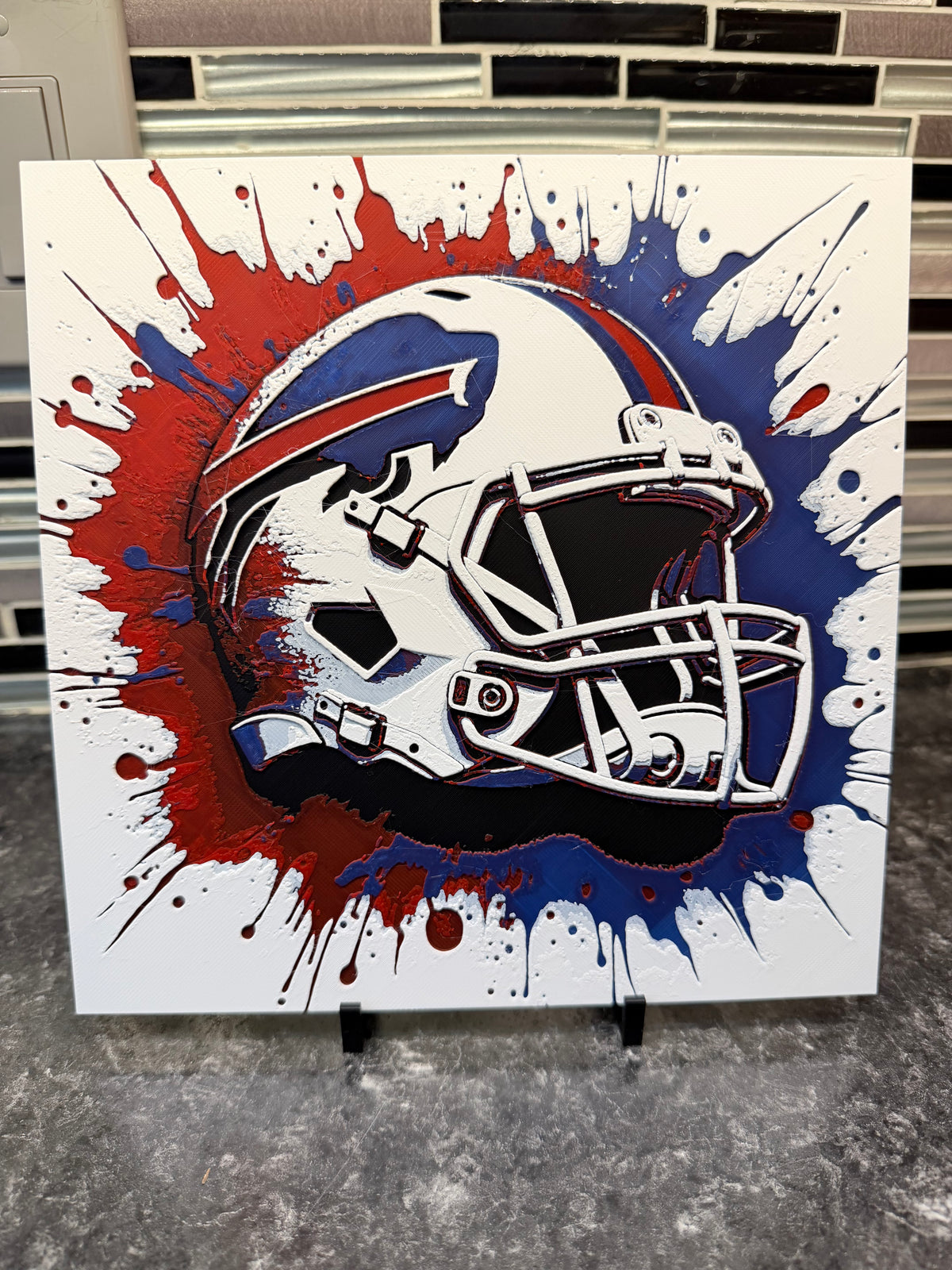 Artistic Representation of Buffalo Bills (Hueforge) Plaque