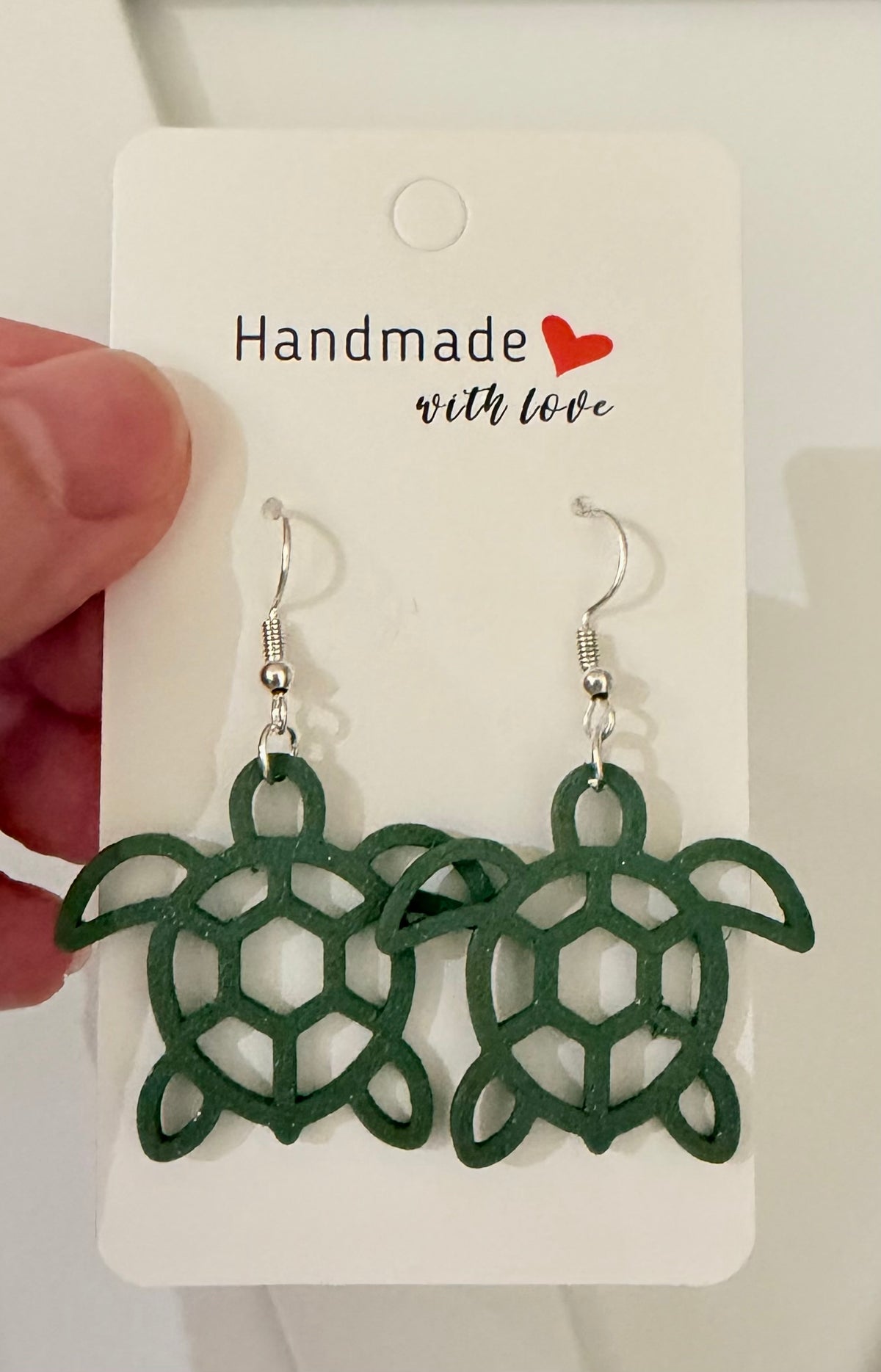 Sea Turtle Earrings in Silver