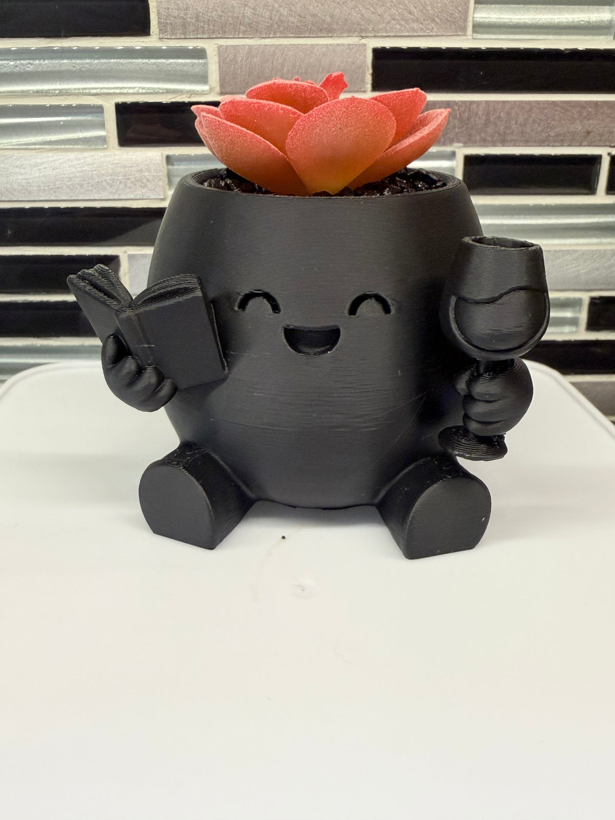 "Drunk on Books" Succulent Holder*